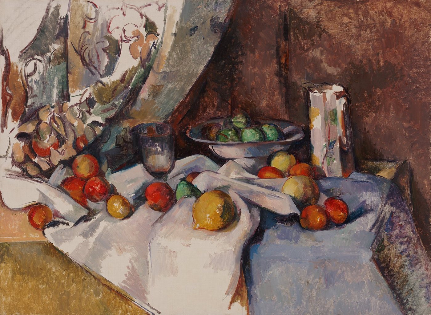 Kunstdruck Still Life with Apples Paul Cezanne Äpfel Stillleben Schale Tisch B A3, (1 St) von OTTO
