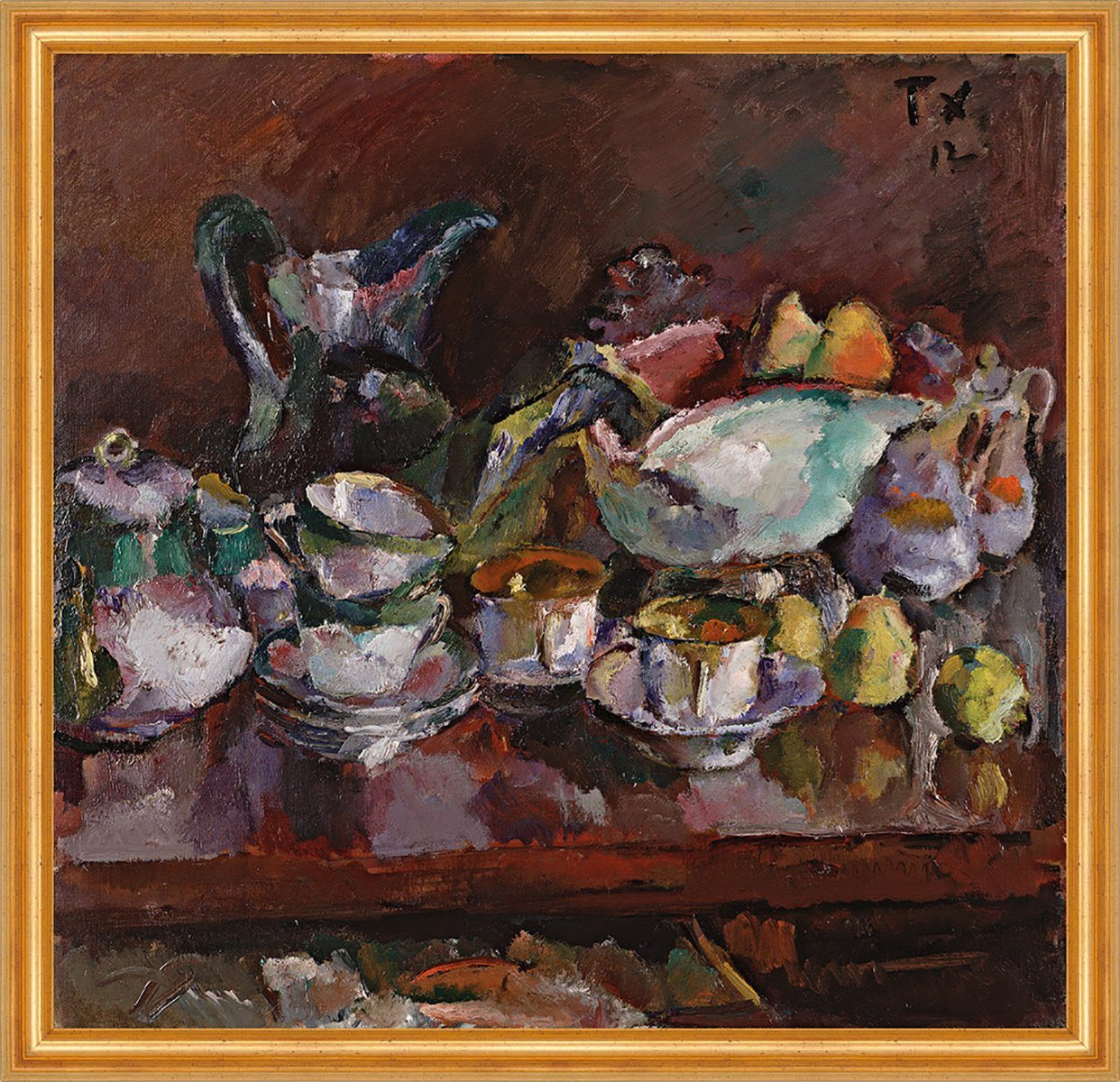 Kunstdruck Still Life with Coffee Cups Anton Faistauer Geschirr Kaffeetassen B A1, (1 St) von OTTO