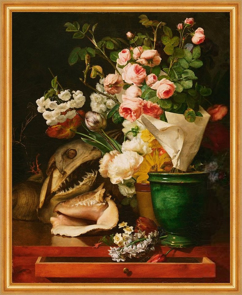 Kunstdruck Still Life with Flowers Shells and Sharks Head Berjon Blumen B A1 0058, (1 St) von OTTO