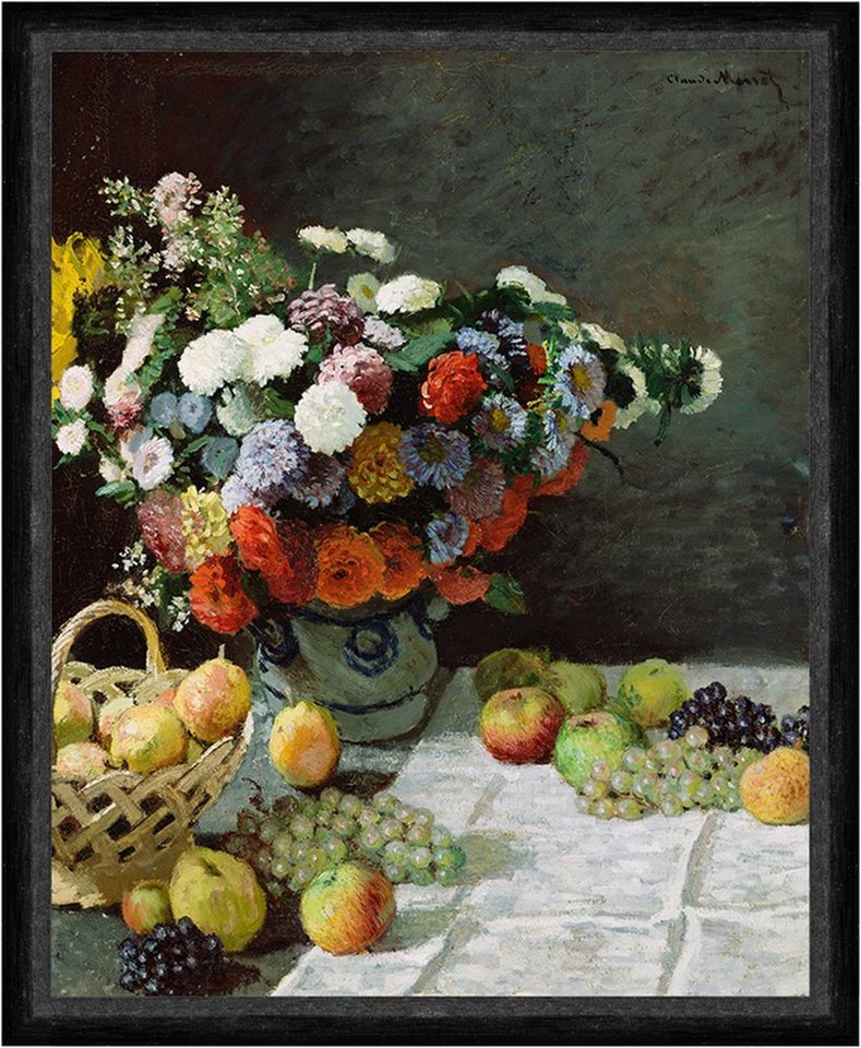 Kunstdruck Still Life with Flowers and Fruit Claude Monet Obst Blumenstrauß Faks_, (1 St) von OTTO