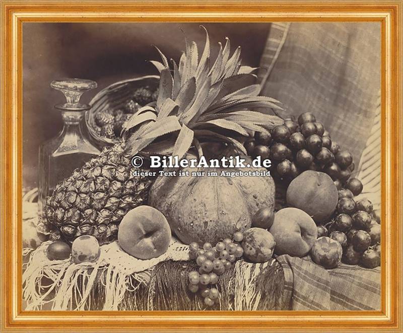 BillerAntik Kunstdruck Still Life with Fruit and Decanter Ananas Obst Stillleben Photo M 179, (1 St) von BillerAntik
