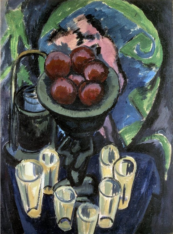 Kunstdruck Still Life with Glasses Ernst Ludwig Kirchner Stillleben Gläser B A3 0, (1 St) von OTTO