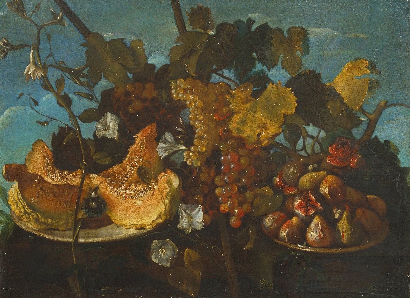 Kunstdruck Still Life with Grapes, Figs and Marrow Pace del Campidoglio Obst B A3, (1 St) von OTTO