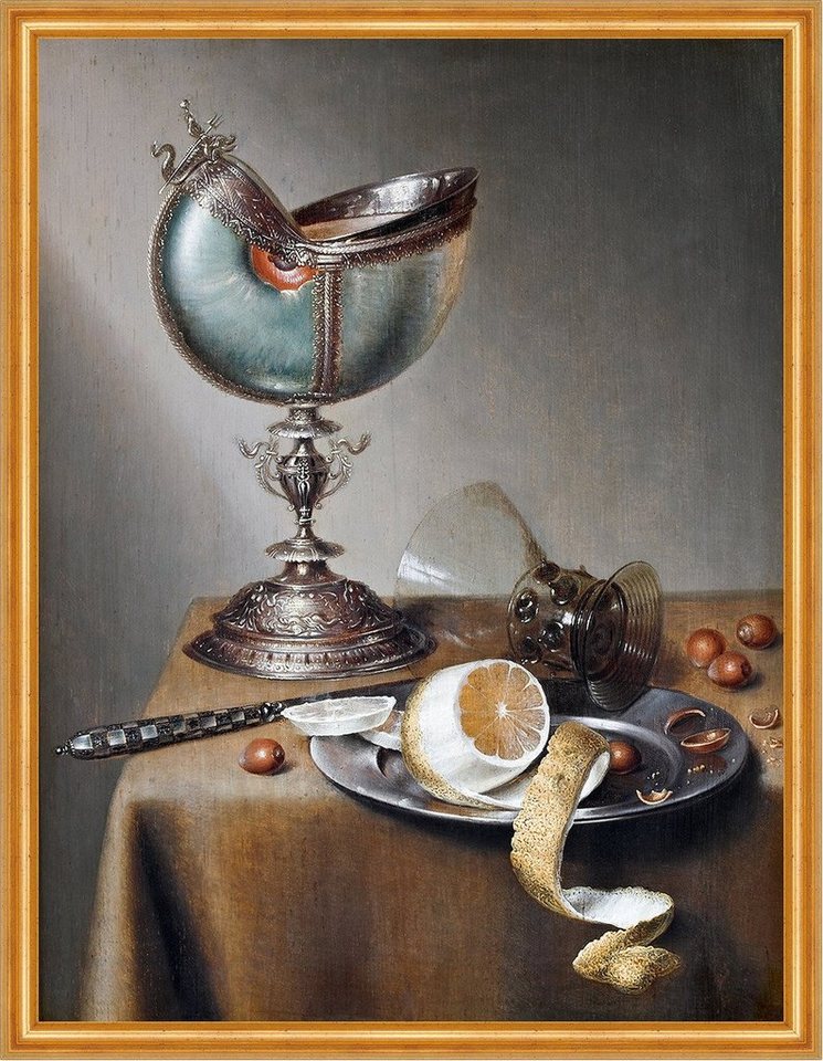 BillerAntik Kunstdruck Still-Life with Nautilus Cup Maerten Boelema de Stomme Muscheln Glas B, (1 St) von BillerAntik
