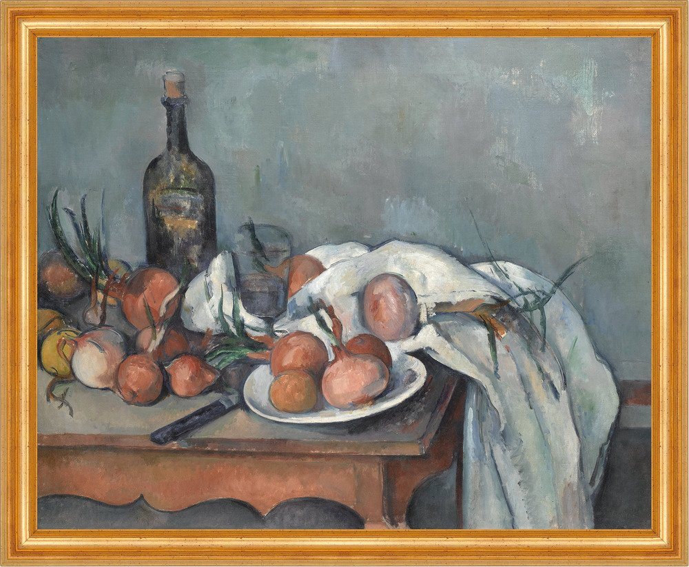 Kunstdruck Still Life with Onions Paul Cezanne Zwiebeln Tisch Messer B A3 02969 G, (1 St) von OTTO