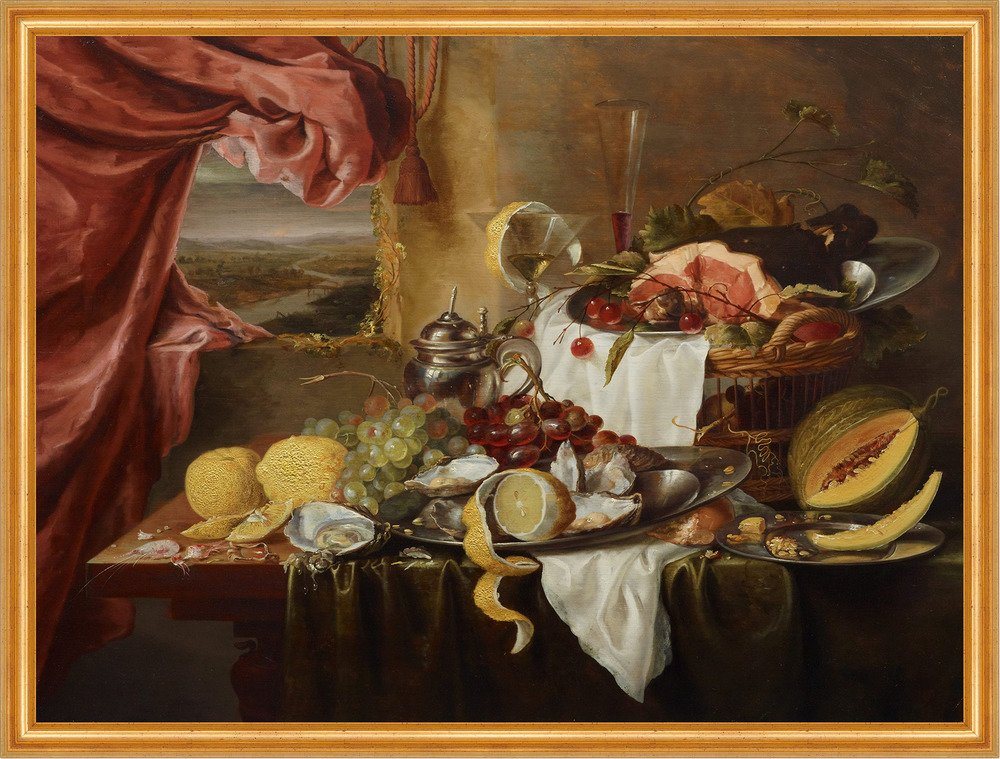 BillerAntik Kunstdruck Still life with imaginary view Laurens Craen Fenster Obst B A2 02776 G, (1 St) von BillerAntik