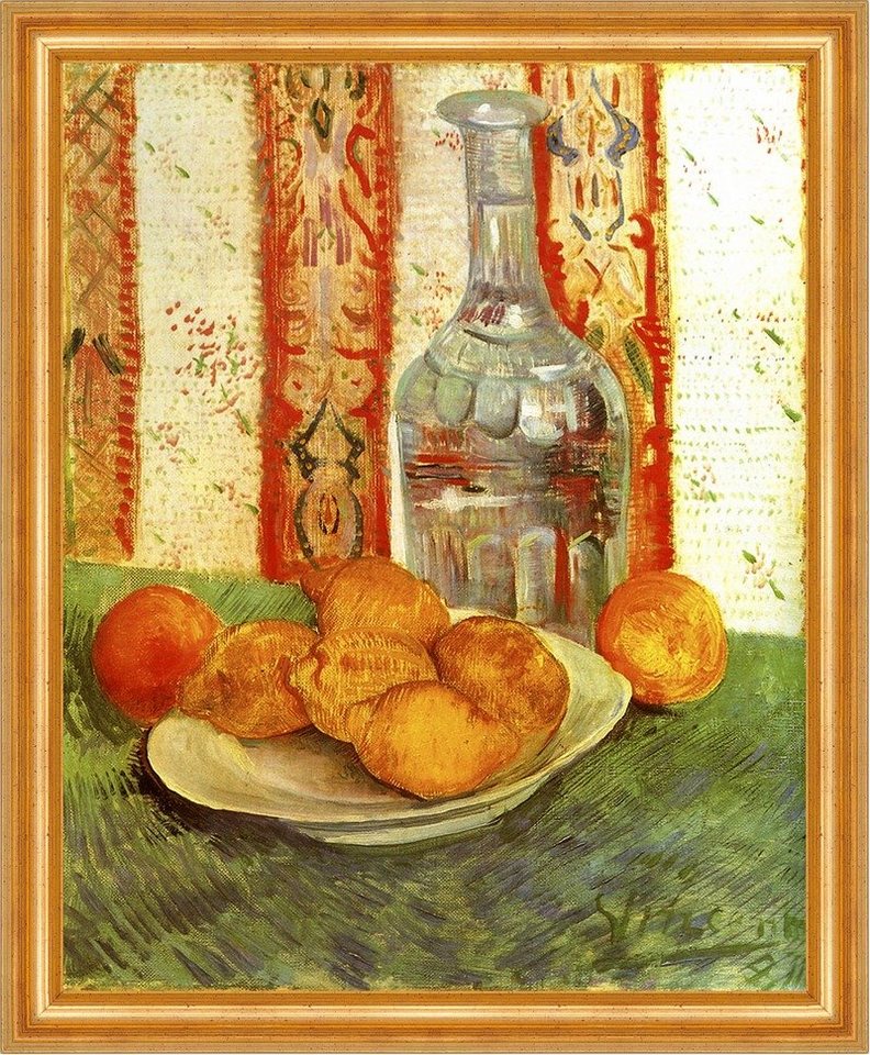 Kunstdruck Stillleben mit Flasche Zitronen auf Teller van Gogh A3 059 Gerahmt, (1 St) von OTTO