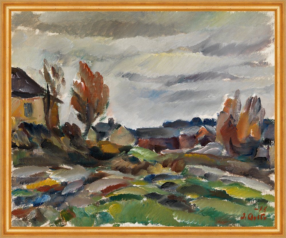 Kunstdruck Storm Ilmari Aalto Herbst Wiese Wetter Wolken Sturm Bäume Haus Dorf B, (1 St) von OTTO
