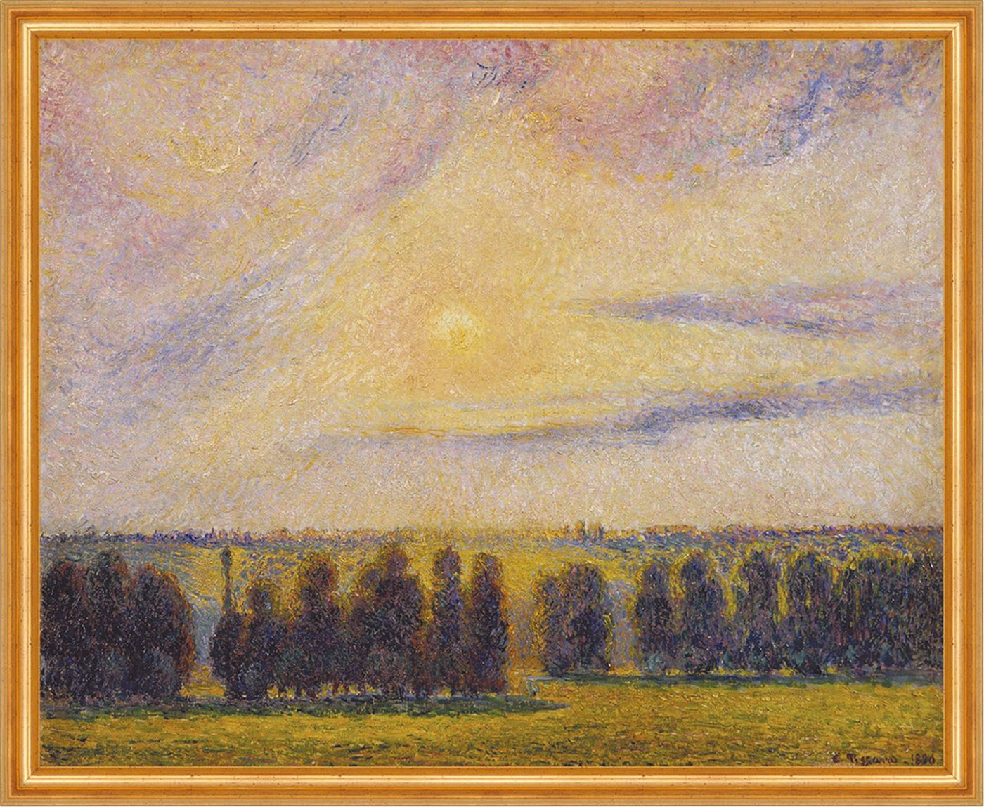 Kunstdruck Sunset at Eragny Camille Pissarro Sonnenuntergang Frankreich Natur B A, (1 St) von OTTO