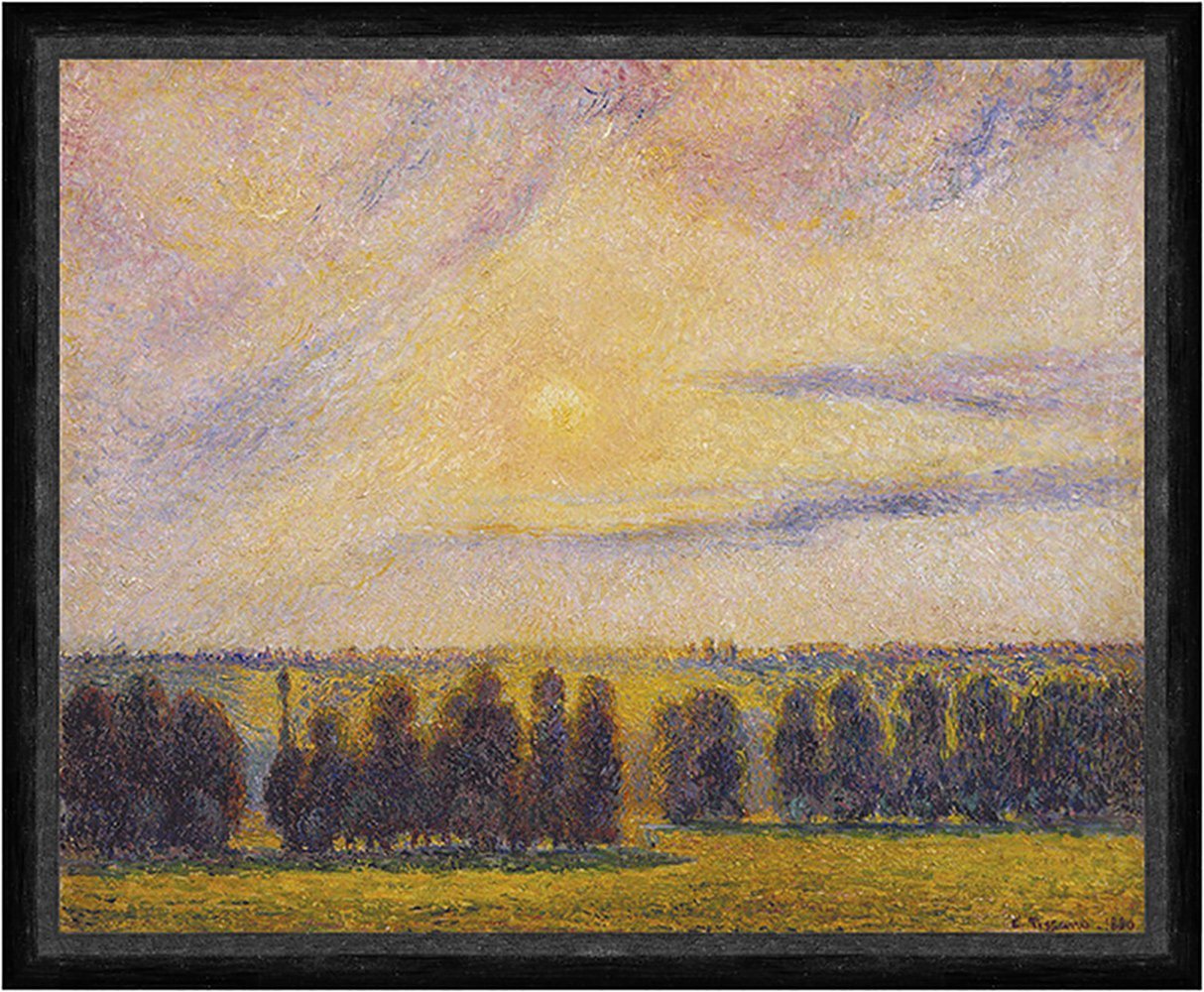BillerAntik Kunstdruck Sunset at Eragny Camille Pissarro Sonnenuntergang Frankreich Natur Fak, (1 St) von BillerAntik