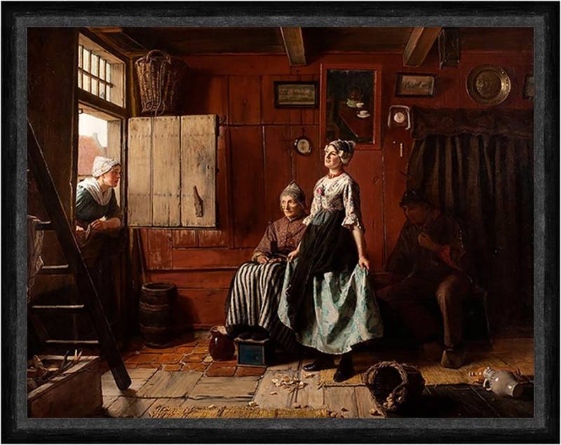 BillerAntik Kunstdruck Surprised Ferdinand Fagerlin Frauen Tür Besuch Überrascht Faks_B 0174, (1 St) von BillerAntik