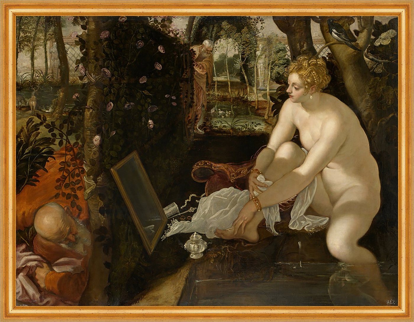 BillerAntik Kunstdruck Susanna and the Elders Domenico Tintoretto Religion Bibel Bad Älteste, (1 St) von BillerAntik