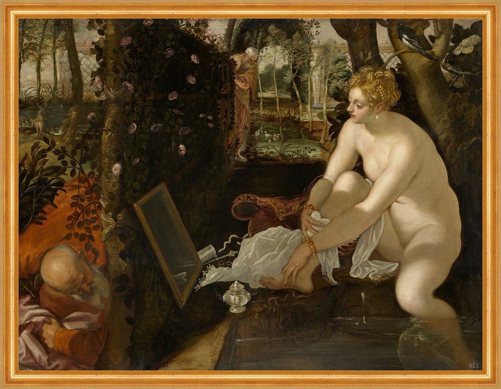 BillerAntik Kunstdruck Susanna and the Elders Domenico Tintoretto Religion Bibel Bad B A2 014, (1 St) von BillerAntik
