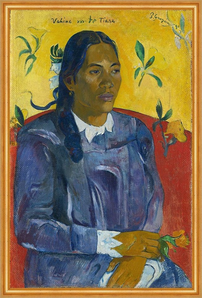 Kunstdruck Tahitian Woman with a Flower Paul Gauguin Frauen Blume Tahiti Tracht B, (1 St) von OTTO