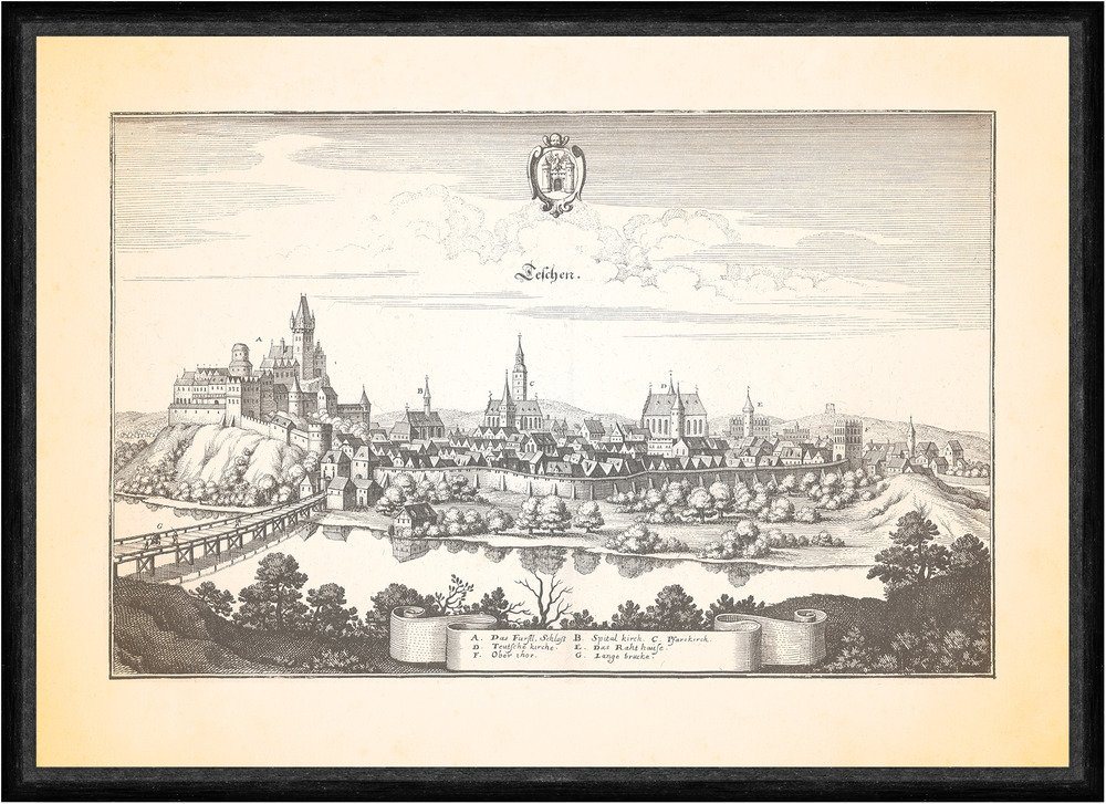 Kunstdruck Teschen Cieszyn Schloss Spitalkirche Schlesien Polen Faks_Merian 0780, (1 St) von OTTO