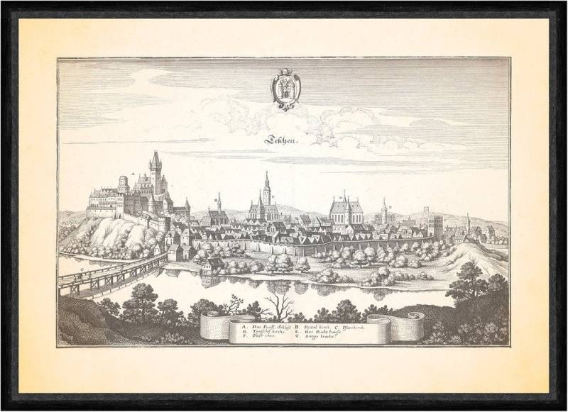 BillerAntik Kunstdruck Teschen Cieszyn Schloss Spitalkirche Schlesien Polen Faks_Merian 0780, (1 St) von BillerAntik