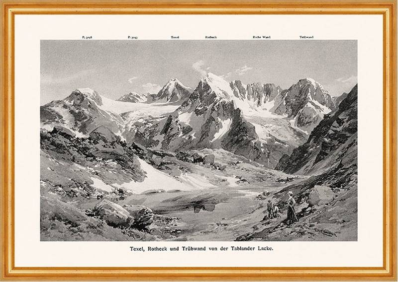 BillerAntik Kunstdruck Texel Rotheck und Trübwand von der Tablander Lacke Alpinismus A2 0126, (1 St) von BillerAntik