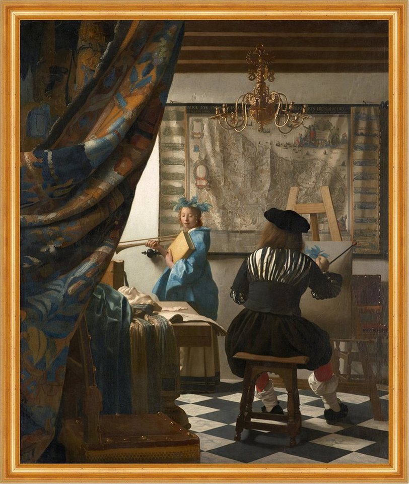 Kunstdruck The Art of Painting Jan Vermeer Maler Atelier Modell Stafflei Pinsel B, (1 St) von OTTO