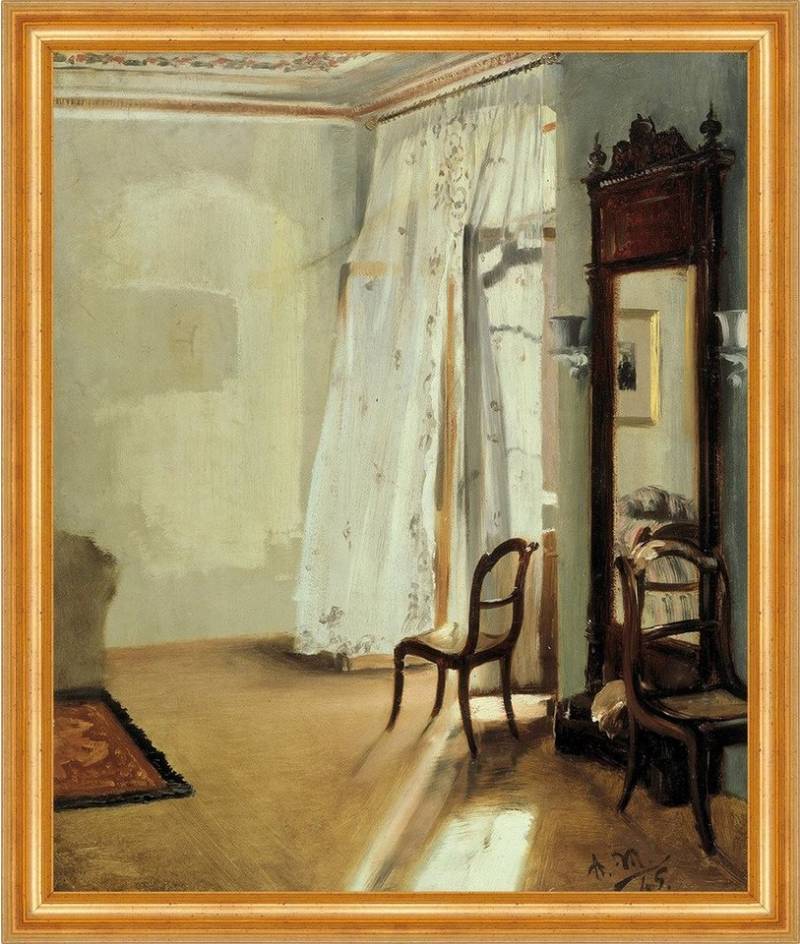 BillerAntik Kunstdruck The Balcony Room Adolph Menzel Zimmer Vorhang Balkon Stuhl B A3 00220, (1 St) von BillerAntik