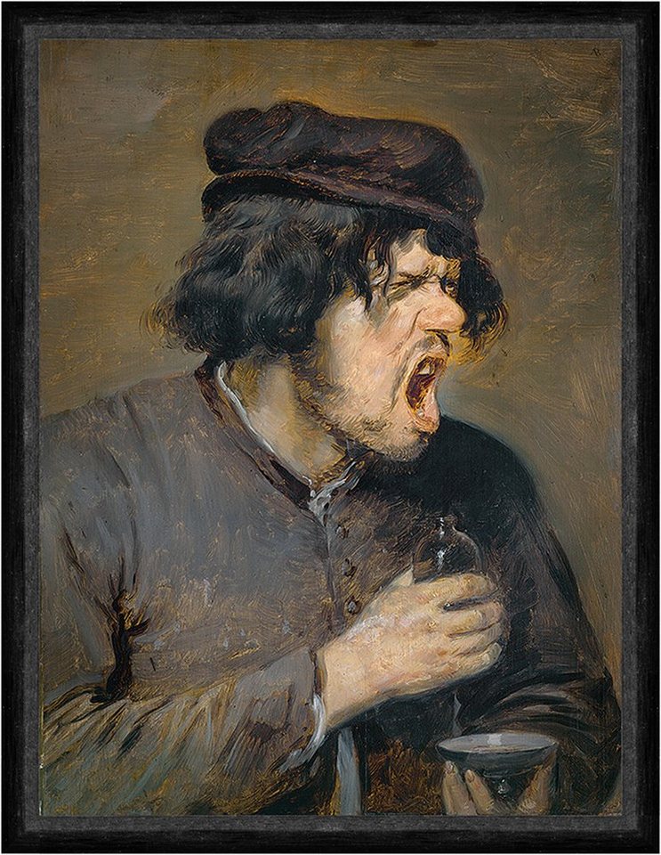 BillerAntik Kunstdruck The Bitter Potion Adriaen Brouwer Schmerzen Fläschchen Mann Glas Faks_, (1 St) von BillerAntik