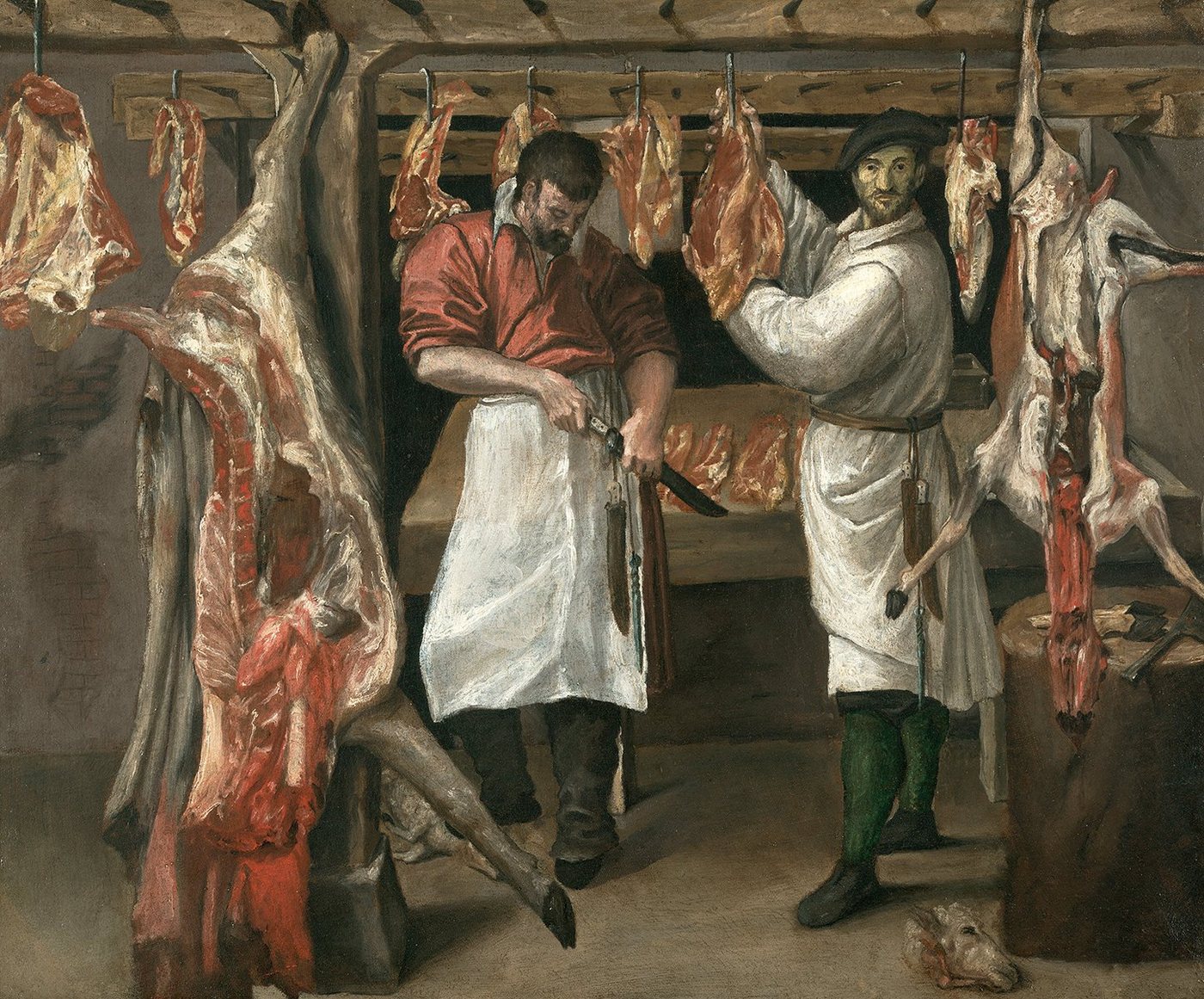 Kunstdruck The Butchers Shop Annibale Carracci Metzger Fleischer Berufe Messer B, (1 St) von OTTO