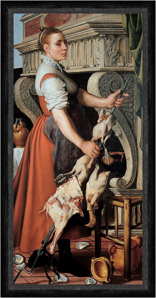 Kunstdruck The Cook Pieter Aertsen Köchin Grillen Ofen Feuer Spieß Frau Faks_B 0, (1 St) von OTTO