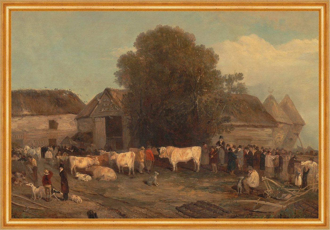 Kunstdruck The Farm Sale Richard Barrett Davis Bauern Hof Rinder Verkauf Hunde B, (1 St) von OTTO