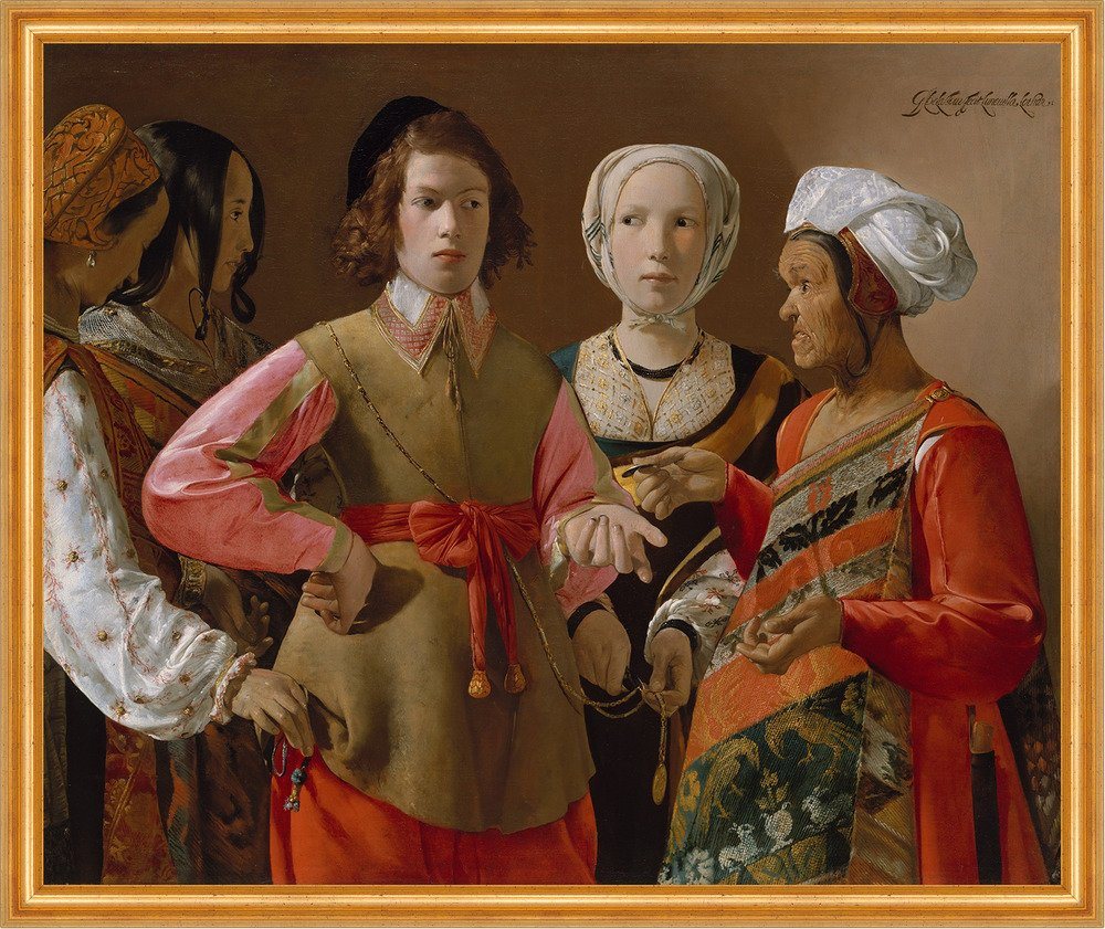 Kunstdruck The Fortune Teller Georges de la Tour Frauen Wahrsagerei B A2 02055 G, (1 St) von OTTO