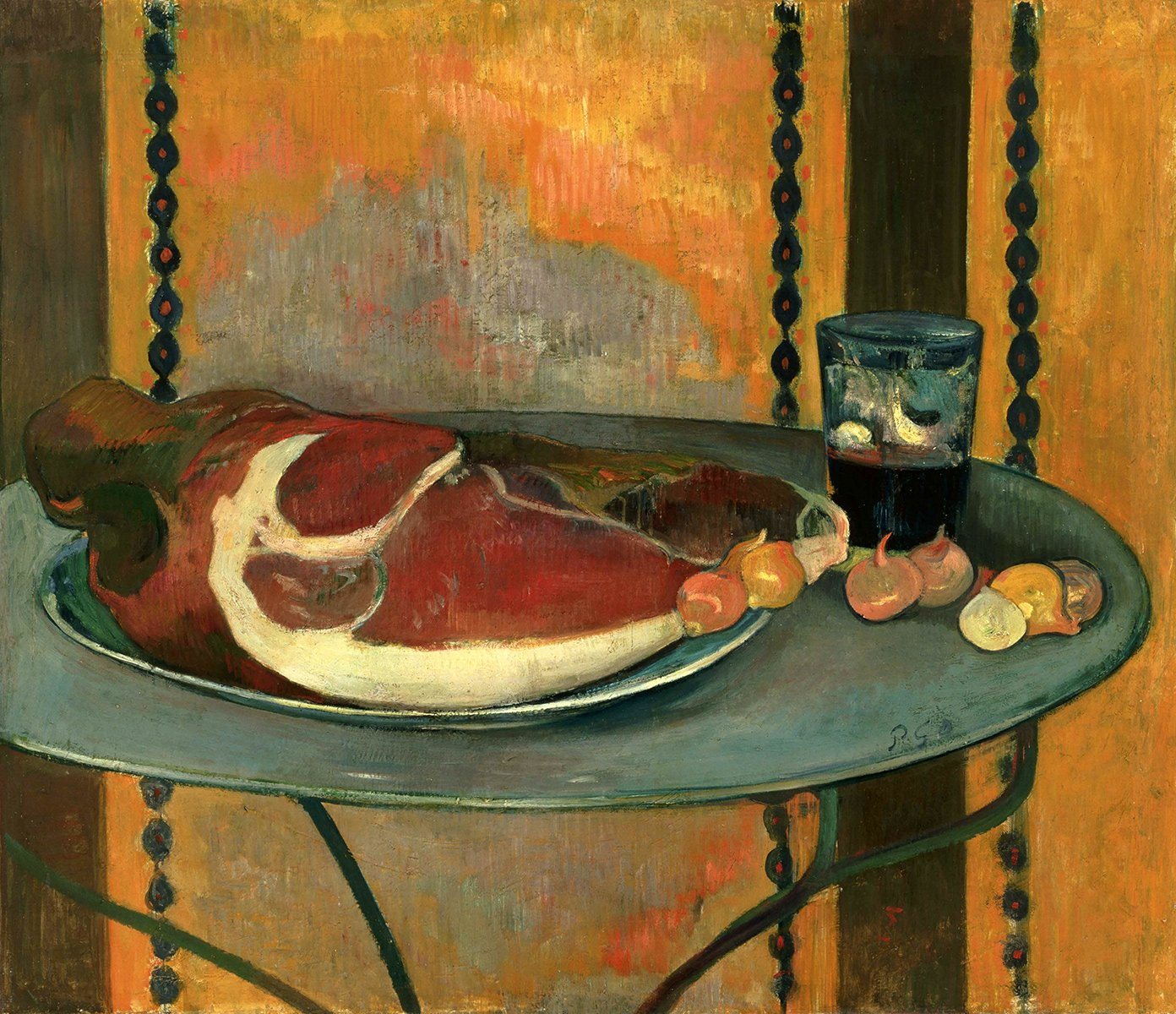 Kunstdruck The Ham Paul Gauguin Schinken Fleisch Zwiebeln Schale Glas Essen B A3, (1 St) von OTTO