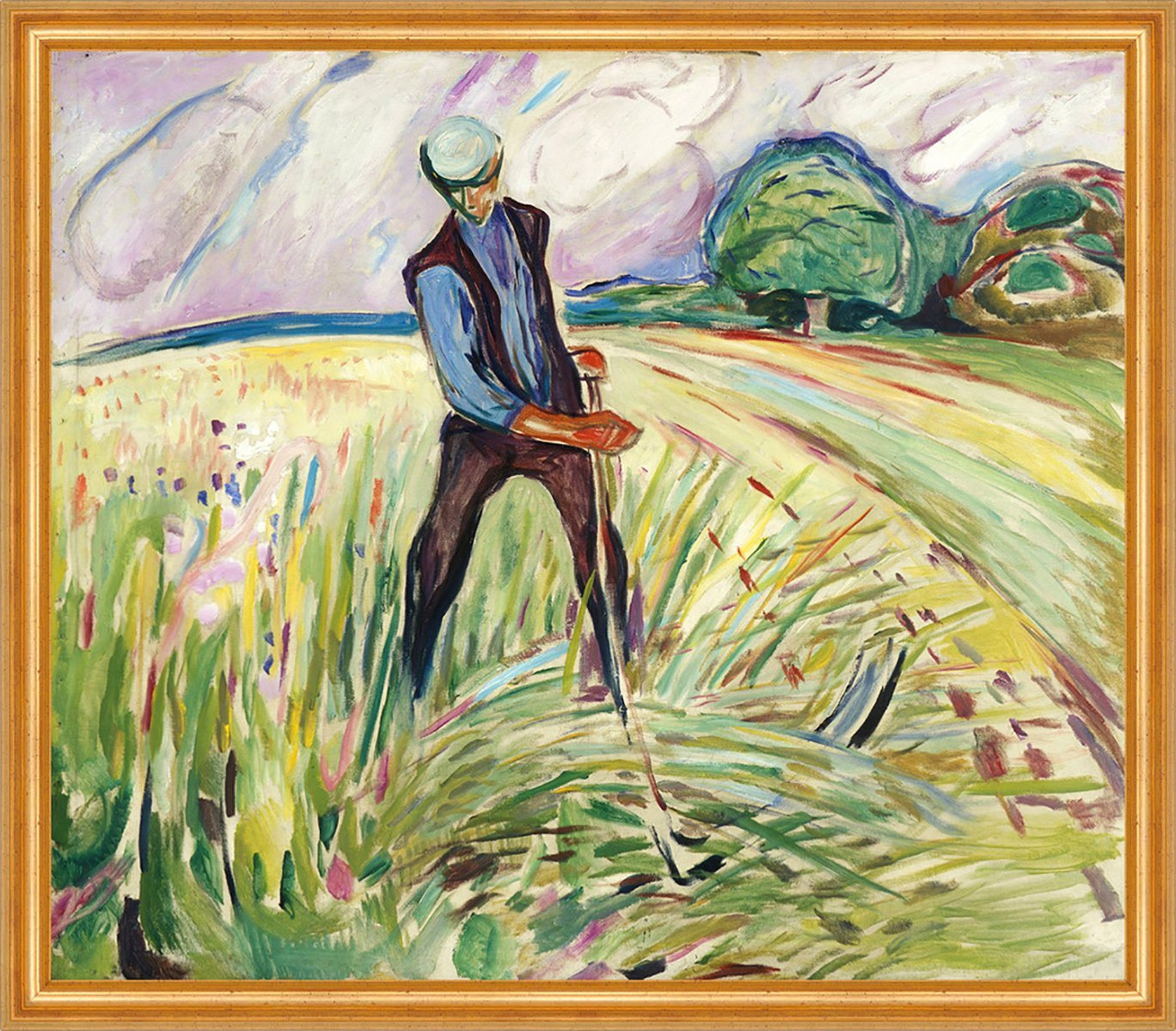 Kunstdruck The Haymaker Edvard Munch Ernte Landwirtschaft Sense Männer Feld B A1, (1 St) von OTTO