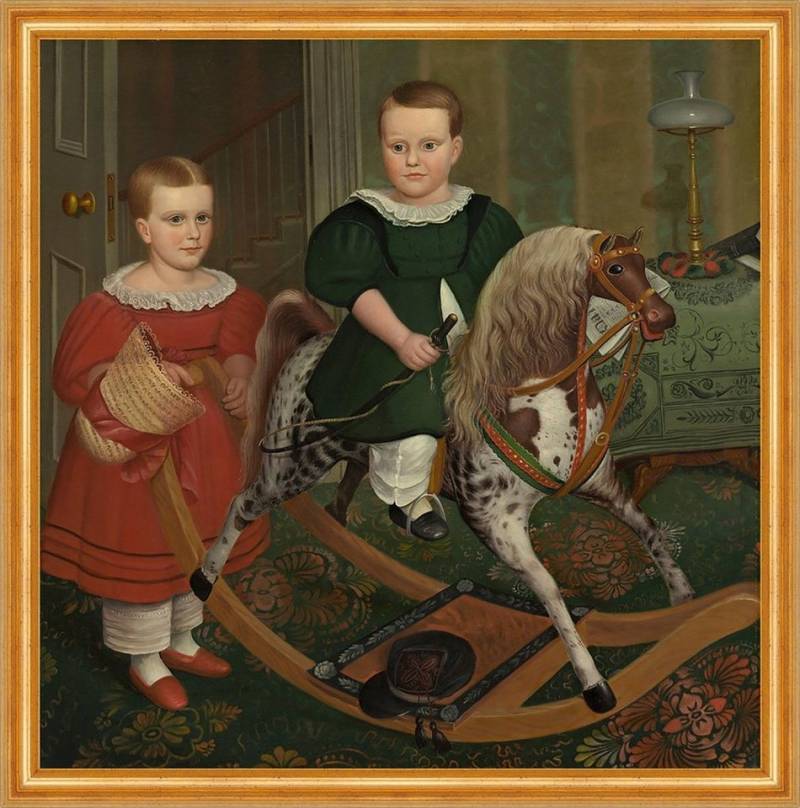 BillerAntik Kunstdruck The Hobby Horse Peckham Kinder Spielzeug Schaukelpferd Holz Mädchen B, (1 St) von BillerAntik