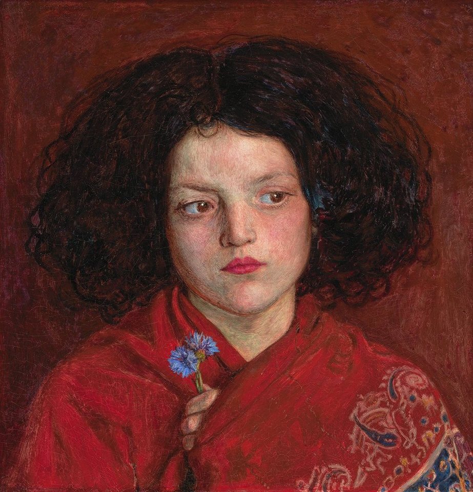 Kunstdruck The Irish Girl Ford Madox Brown Irin Mädchen Blume Mantel Kurze Haare, (1 St) von OTTO