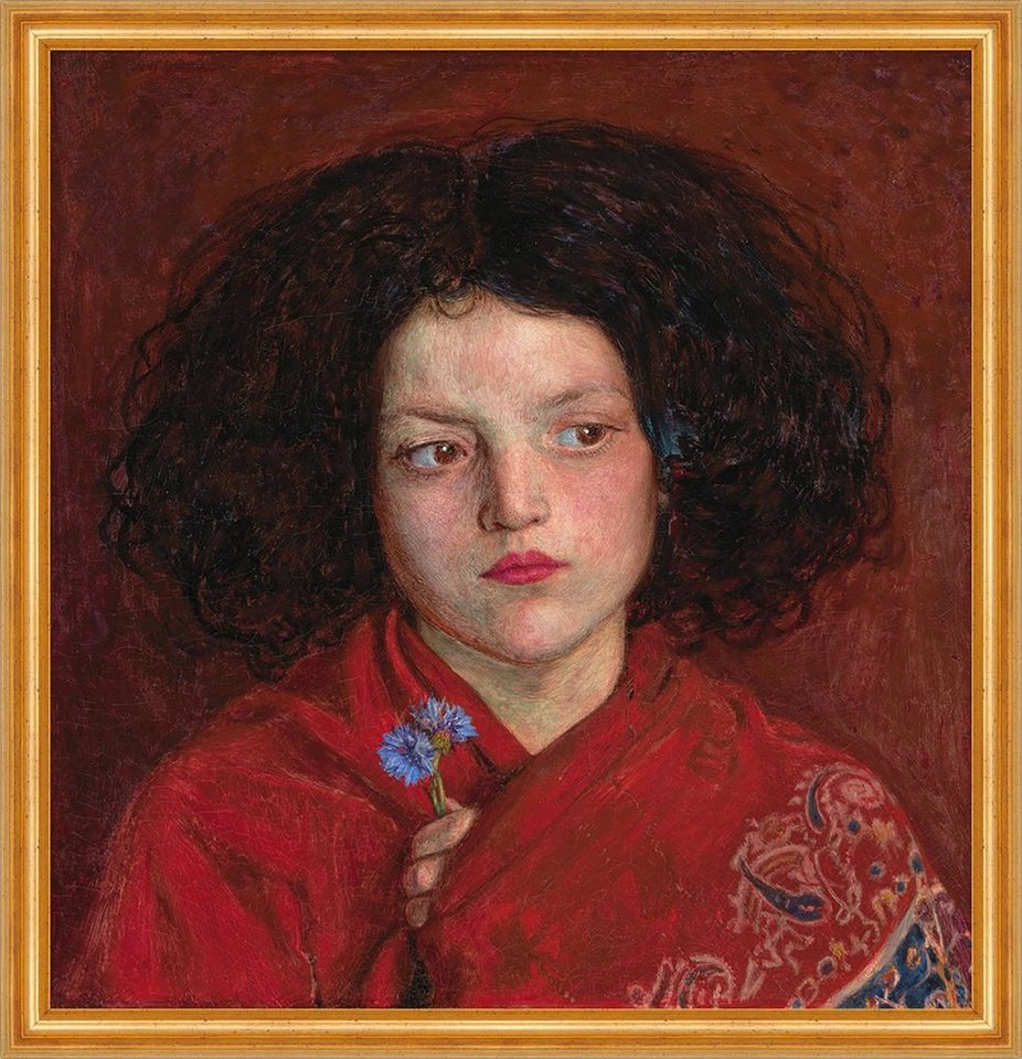 Kunstdruck The Irish Girl Ford Madox Brown Irin Mädchen Blume Mantel Kurze Haare, (1 St) von OTTO