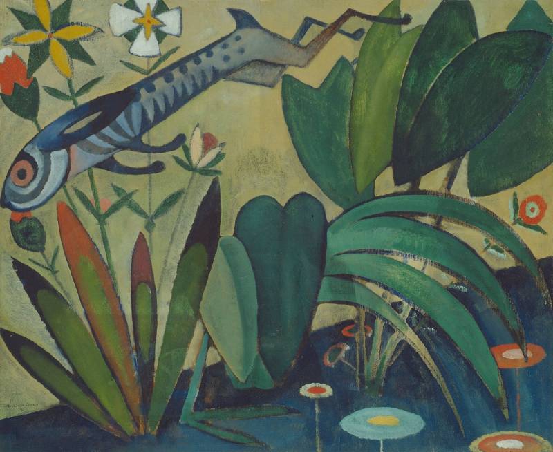 BillerAntik Kunstdruck The Leap of the Rabbit Amadeo de Souza-Cardoso Pflanzen Tiere Hase B A, (1 St) von BillerAntik