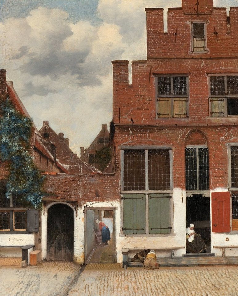 BillerAntik Kunstdruck The Little Street Jan Vermeer Backsteinhaus Stadt Häuser Rot Ziegel B, (1 St) von BillerAntik