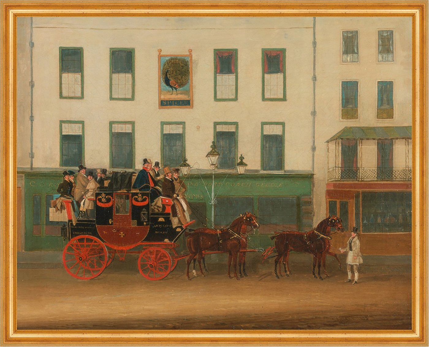 Kunstdruck The London-Manchester Stage Coach James Pollard Kutsche Pferde Post B, (1 St) von OTTO