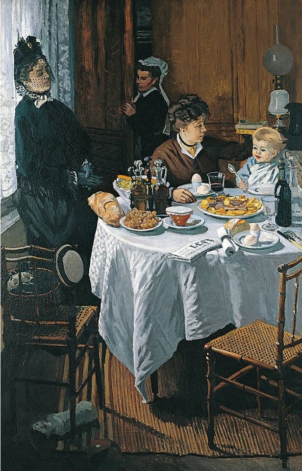 Kunstdruck The Luncheon Claude Monet Mittagessen Familie Tisch Eier Kinder Brot B, (1 St) von OTTO