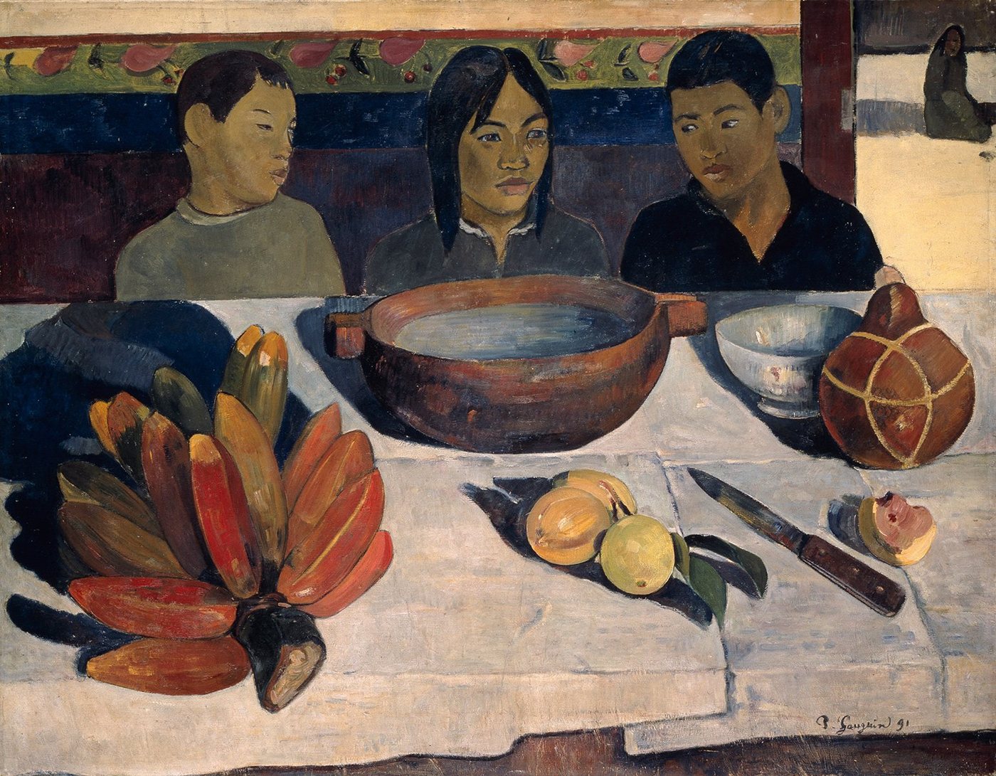 Kunstdruck The Meal Paul Gauguin Familie Geschwister Essen Tisch Bananen Obst B A, (1 St) von OTTO