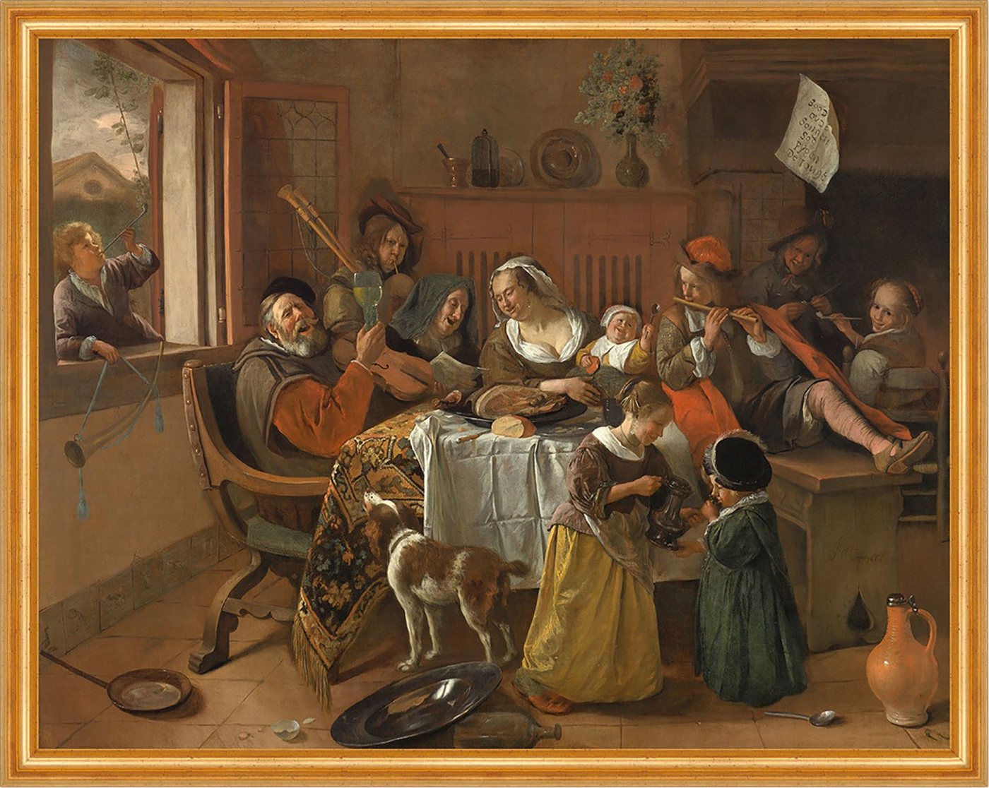 Kunstdruck The Merry Family Jan Steen Familie Fenster Tisch Kinder Glück Freude B, (1 St) von OTTO