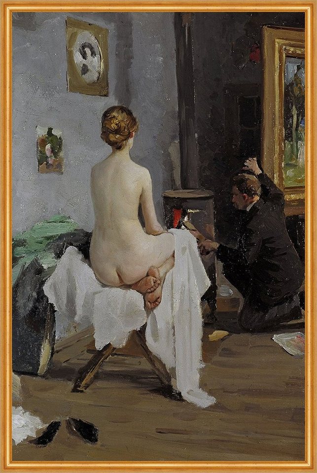 BillerAntik Kunstdruck The Painters Studio Janis Rozentals Akt Atelier Maler Modell Ofen B A1, (1 St) von BillerAntik