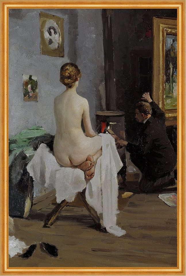 BillerAntik Kunstdruck The Painters Studio Janis Rozentals Akt Atelier Maler Modell Ofen B A2, (1 St) von BillerAntik