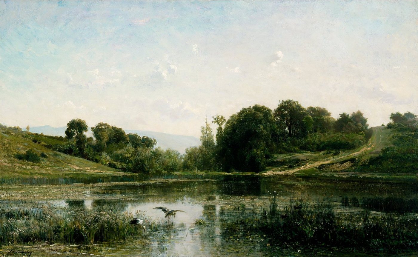 Kunstdruck The Ponds of Gylieu Charles-Francois Daubigny Weiher Frankreich Tiere, (1 St) von OTTO