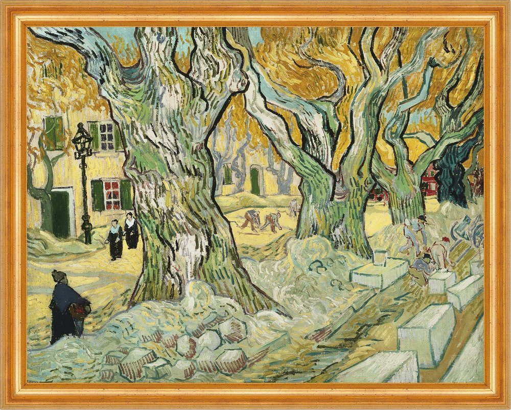 Kunstdruck The Road Menders Vincent van Gogh Straßenbau Stadt Bäume B A3 03334 Ge, (1 St) von OTTO