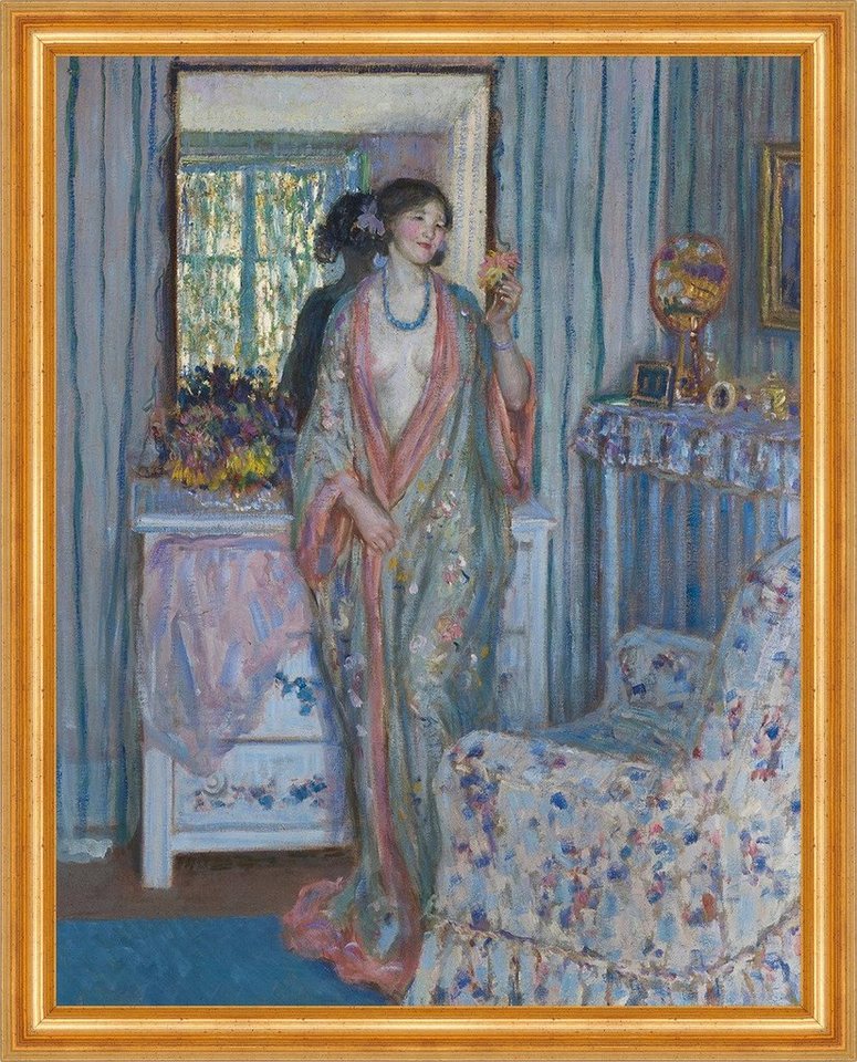 Kunstdruck The Robe Frederick Carl Frieseke Umhang Mode Blumen Fenster B A3 01947, (1 St) von OTTO