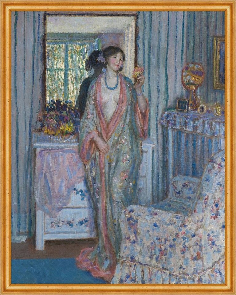 BillerAntik Kunstdruck The Robe Frederick Carl Frieseke Umhang Mode Frauen Blumen B A2 01947, (1 St) von BillerAntik