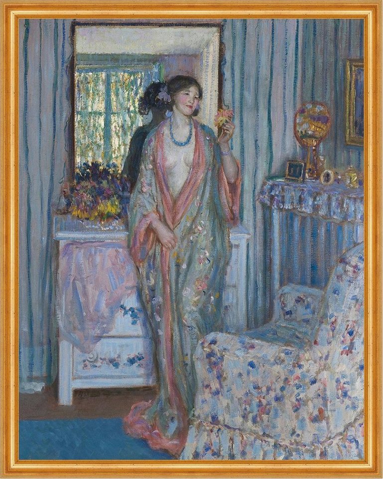 BillerAntik Kunstdruck The Robe Frederick Carl Frieseke Umhang Mode Frauen Blumen Fenster B A, (1 St) von BillerAntik