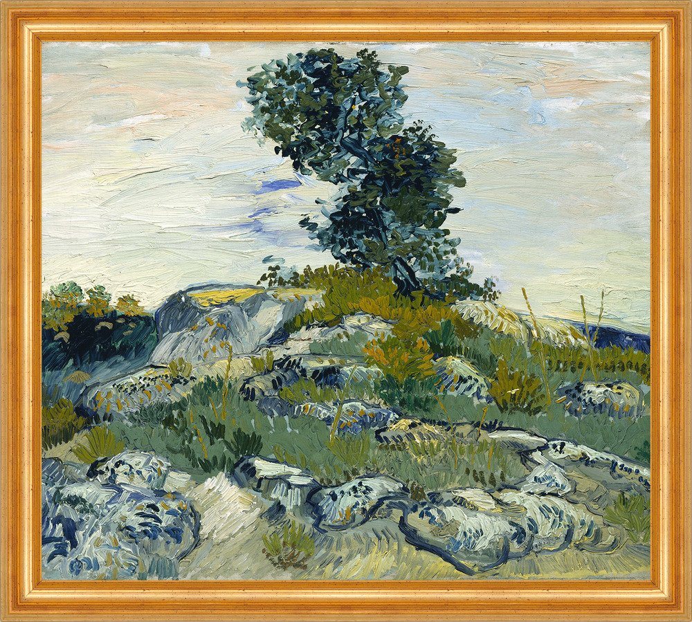 Kunstdruck The Rocks Vincent van Gogh Felsen Hügel Baum Natur Wiese B A3 03328 Ge, (1 St) von OTTO