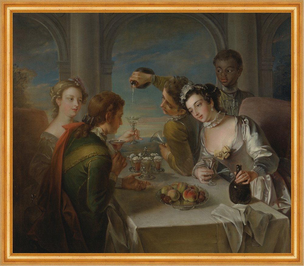 BillerAntik Kunstdruck The Sense of Taste Philippe Mercier Familie Essen Nahrung B A2 03083 G, (1 St) von BillerAntik