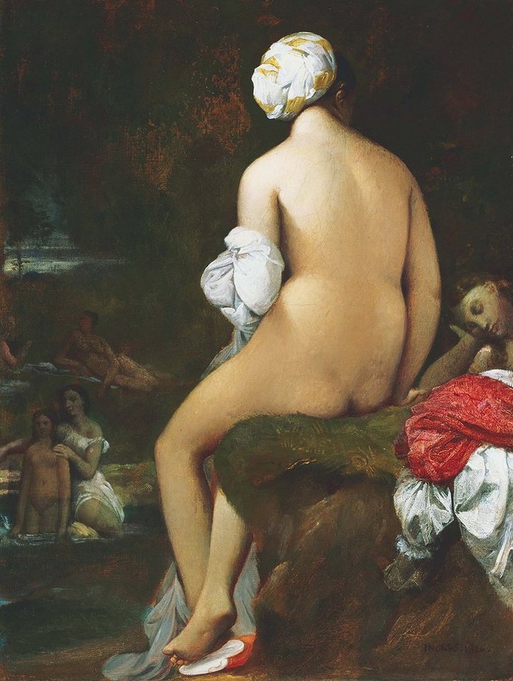 BillerAntik Kunstdruck The Small Bather Jean-Auguste-Dominique Ingres Teich Nackt Baden B A3, (1 St) von BillerAntik