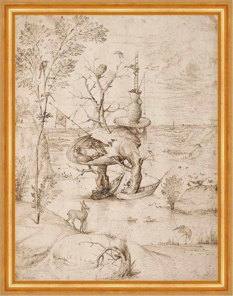 Kunstdruck The Tree-Man Hieronymus Bosch Baum Gestalt Reh Boote Leiter B A3 02289, (1 St) von OTTO